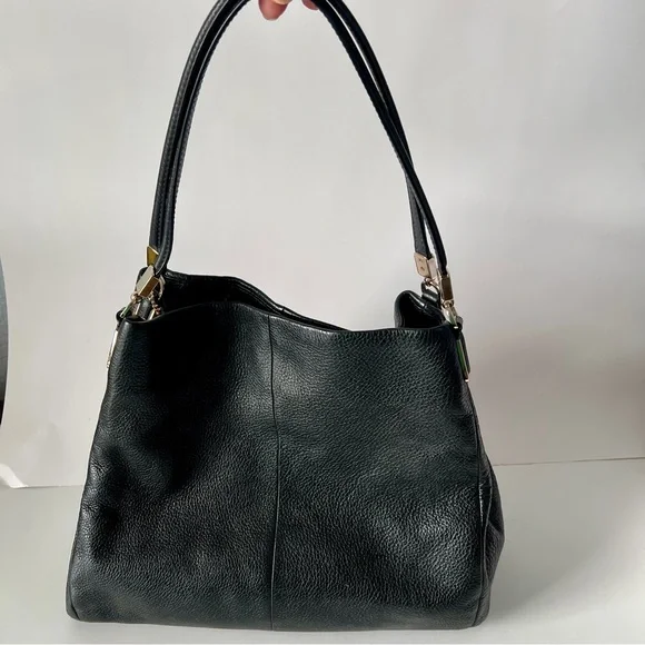 Coach Elegant Black Leather Tote Bag - Picture 12 of 13